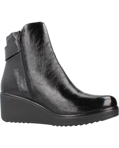 PITILLOS 20233P BLACK LEATHER WEDGE ANKLE BOOTS WITH BUCKLE NEGRO