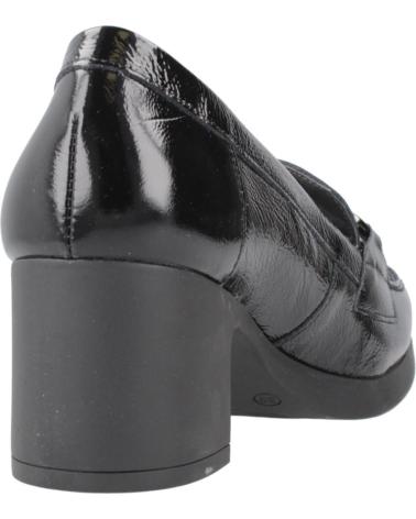 PITILLOS 30101P BLACK LEATHER LOAFERS WITH HEEL AND FRONT DETAIL NEGRO