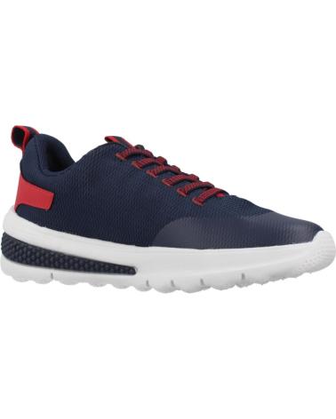 TÊNIS GEOX J ACTIVART BOY C0735: CONFORTO AZUL MARINHO E VERMELHO C0735