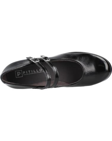 SCARPE MARY JANE PITILLOS MODELLO 20230P NERE CON ZEPPA COMODA NEGRO