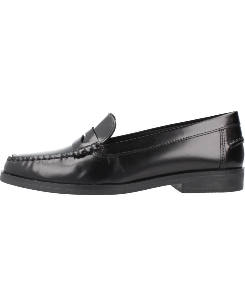 GEOX D CLORIDIE C9999 BLACK LEATHER LOAFERS C9999