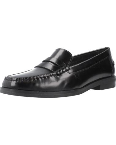GEOX D CLORIDIE C9999 BLACK LEATHER LOAFERS C9999