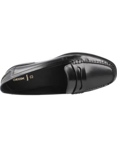 GEOX D CLORIDIE C9999 BLACK LEATHER LOAFERS C9999