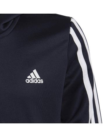 FELPA CON CAPPUCCIO ADIDAS DESIGNED TO MOVE 3 STRISCE BLU AZUL