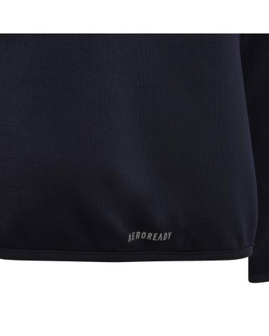 FELPA CON CAPPUCCIO ADIDAS DESIGNED TO MOVE 3 STRISCE BLU AZUL
