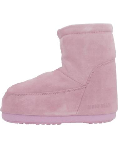 MOON BOOT MB ICON LOW NOLACE SUE ANKLE BOOTS IN PINK GUM GUM