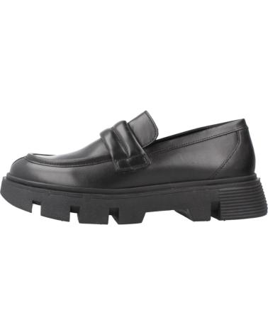GEOX D VILDE BLACK LOAFERS WITH CLEATED SOLE - C9999 C9999