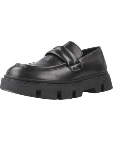 GEOX D VILDE BLACK LOAFERS WITH CLEATED SOLE - C9999 C9999