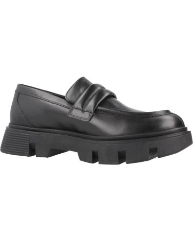 GEOX D VILDE BLACK LOAFERS WITH CLEATED SOLE - C9999 C9999