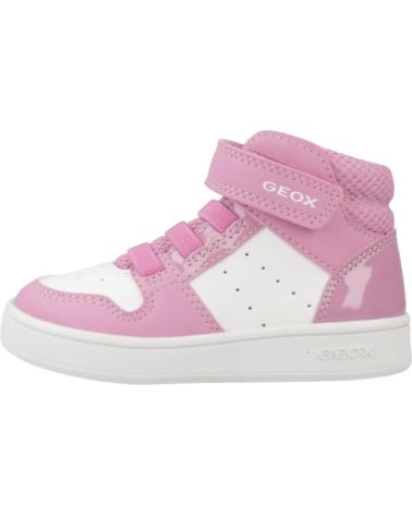 GEOX B ECLYPER C8241 - PINK HIGH-TOP SNEAKERS FOR KIDS WITH VELCRO C8241