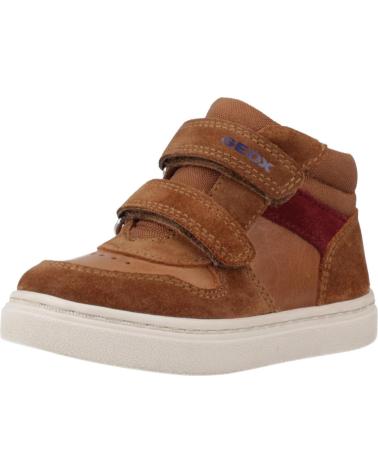 GEOX B NASHIK C6078 - BRAUNE HIGH-TOP-SNEAKER FÜR KINDER MIT DOPPEL-KLETTVERSCHLUSS C6078