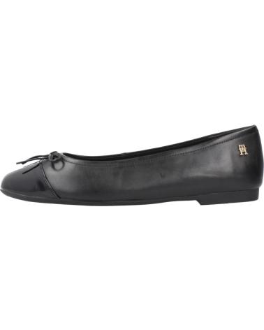 TOMMY HILFIGER PATENT TOE-CAP LTHR BALL BALLERINAS BLACK BDS WITH PATENT TOE BDS