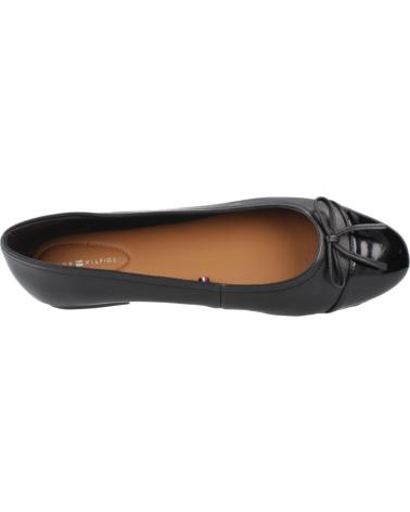 TOMMY HILFIGER PATENT TOE-CAP LTHR BALL BALLERINAS SCHWARZ BDS MIT LACKKAPPE BDS