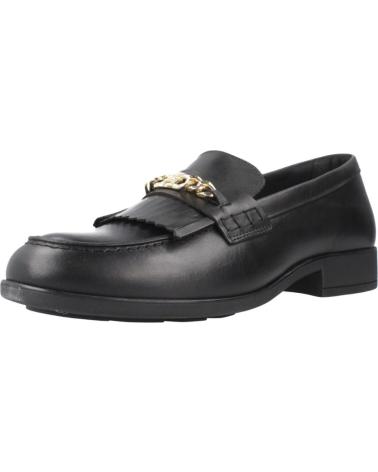 MOCASSINI TOMMY HILFIGER FW0FW08971 IN PELLE NERA CON CATENA DORATA BDS
