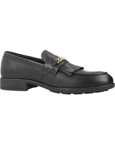 MOCASSINI TOMMY HILFIGER FW0FW08971 IN PELLE NERA CON CATENA DORATA BDS