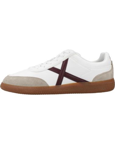 ZAPATILLAS MUNICH RUMBA 19 EN BLANCO CON DETALLES BURDEOS Y SUELA CARAMELO (REF. 019) 019