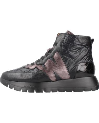 WONDERS ODISEI A-2493 STIVALETTI SPORTIVI NERO CON DETTAGLI PIOMBO NGRPLM