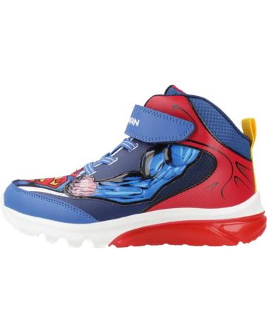 GEOX J CIBERDRON SUPERMAN J56LBF C0200 - LEUCHTSTIEFEL BLAU ROT C0200