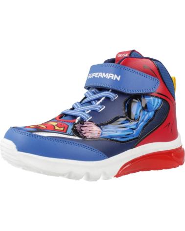 GEOX J CIBERDRON SUPERMAN J56LBF C0200 - LEUCHTSTIEFEL BLAU ROT C0200