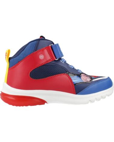 GEOX J CIBERDRON SUPERMAN J56LBF C0200 - LEUCHTSTIEFEL BLAU ROT C0200
