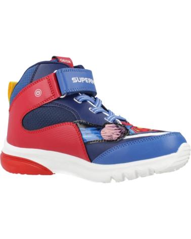 GEOX J CIBERDRON SUPERMAN J56LBF C0200 - LEUCHTSTIEFEL BLAU ROT C0200
