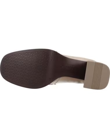MOCASINES HISPANITAS TOKIO BEIGE CREAM DE PIEL CON TACÓN ANCHO CREAM