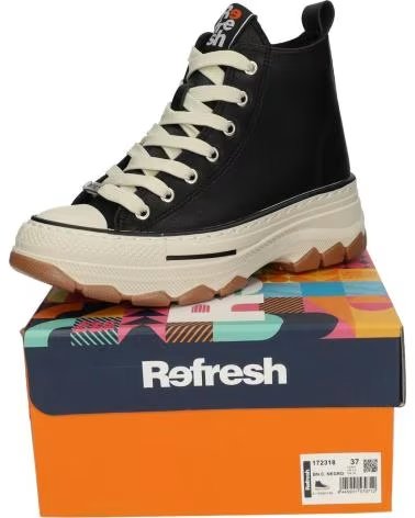 REFRESH HIGH-TOP SPORT BOOT WITH TRACK PLATFORM 172318 BLACK NEGRO