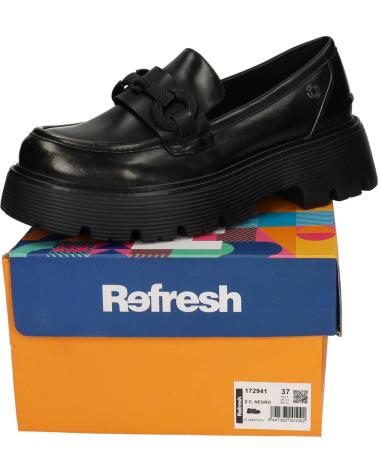 Home-REFRESH-REFRESH BLACK LOAFERS 172941 WITH TRACK SOLE-NEGRO