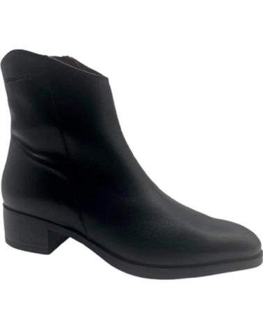 BOTA CANO CURTO COWBOY PRETO WONDERS EM COURO - ESTILO WESTERN NEGRO