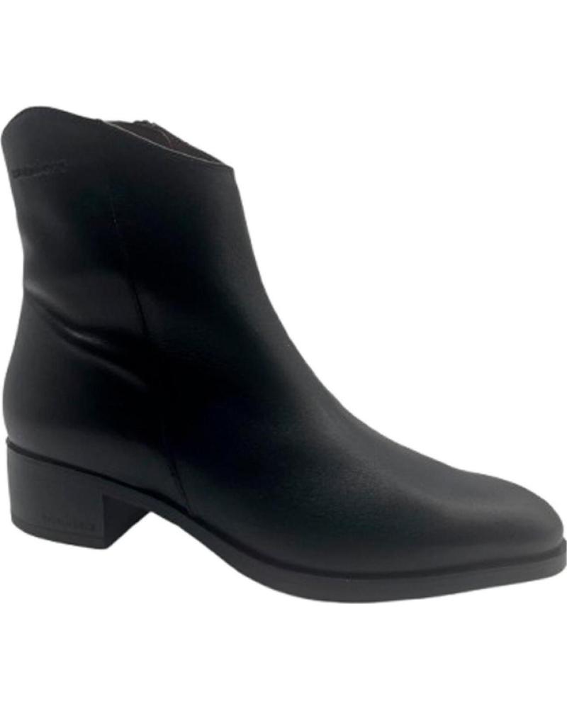 BOTA CANO CURTO COWBOY PRETO WONDERS EM COURO - ESTILO WESTERN NEGRO