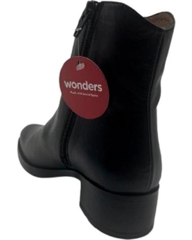 BOTA CANO CURTO COWBOY PRETO WONDERS EM COURO - ESTILO WESTERN NEGRO