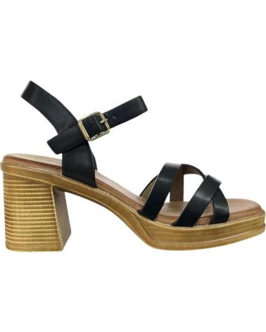 SANDALO CALZADOMANIA CON TACCO LARGO IN LEGNO NERO NEGRO