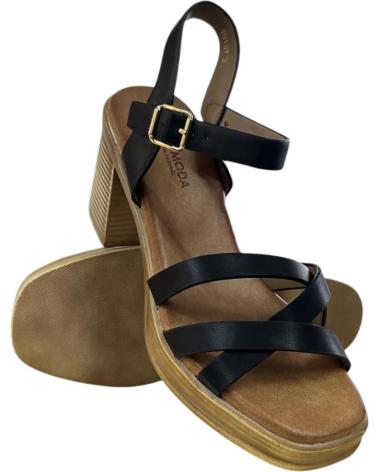SANDALO CALZADOMANIA CON TACCO LARGO IN LEGNO NERO NEGRO