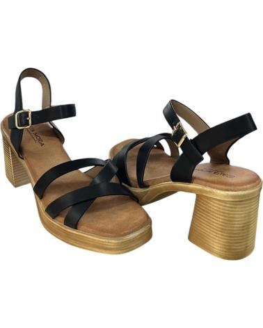 SANDALO CALZADOMANIA CON TACCO LARGO IN LEGNO NERO NEGRO