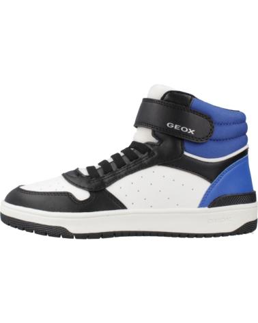 GEOX J WASHIBA C0245 BLUE - HIGH-TOP DESIGN WITH HOOK-AND-LOOP STRAP C0245