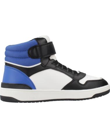 GEOX J WASHIBA C0245 BLUE - HIGH-TOP DESIGN WITH HOOK-AND-LOOP STRAP C0245
