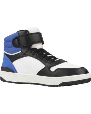 GEOX J WASHIBA C0245 BLUE - HIGH-TOP DESIGN WITH HOOK-AND-LOOP STRAP C0245