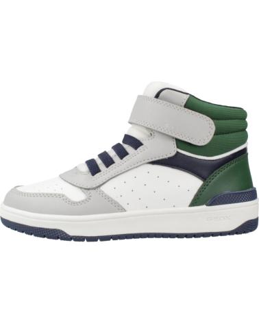 GEOX J WASHIBA C1L3X SNEAKERS - HIGH-TOP DESIGN IN GREY AND WHITE C1L3X