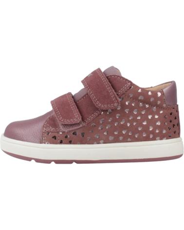 GEOX B BIGLIA C8007 SNEAKERS - CASUAL DESIGN IN DARK PINK WITH HEARTS C8007