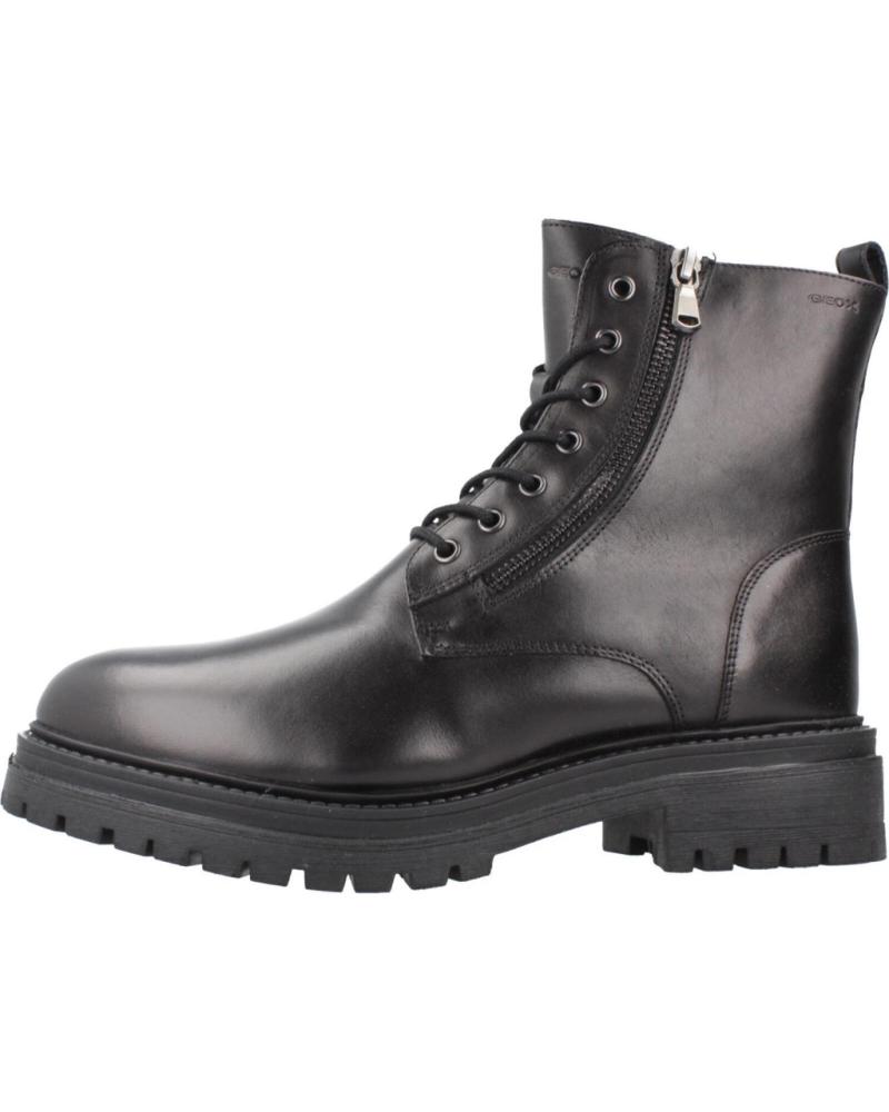 GEOX D IRIDEA C9999 BLACK COMBAT BOOTS C9999