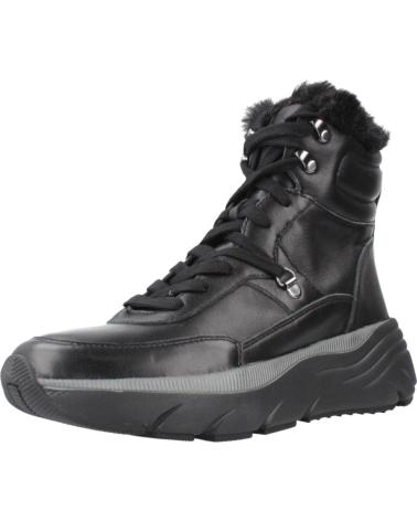 GEOX D DIAMANTA C9999 BLACK ANKLE BOOTS WITH FUR LINING C9999