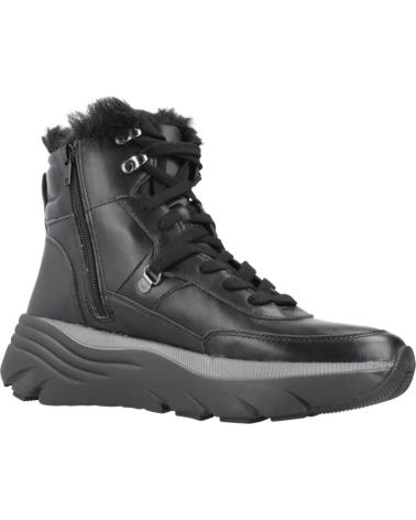 GEOX D DIAMANTA C9999 BLACK ANKLE BOOTS WITH FUR LINING C9999