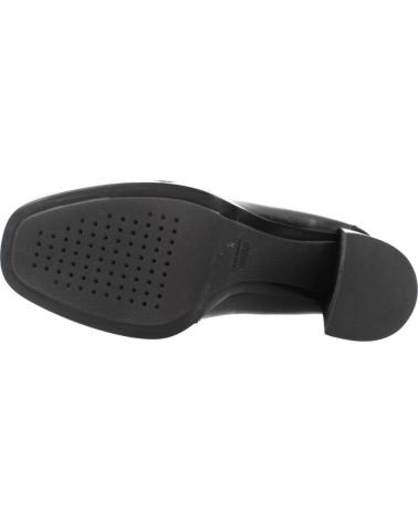 GEOX D TEULADA C9999 BLACK LEATHER HEELED LOAFERS C9999