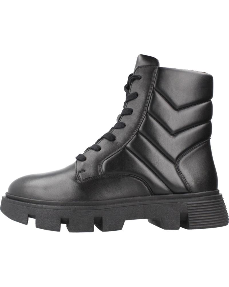 GEOX D VILDE C9999 BLACK PLATFORM LACE-UP BOOTS C9999
