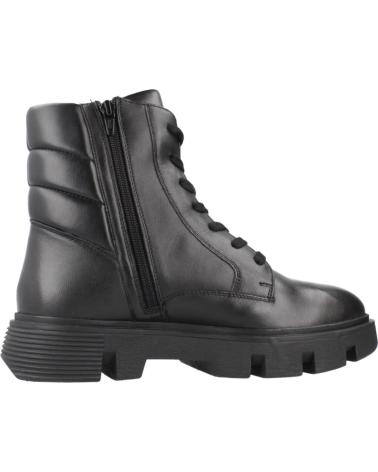 GEOX D VILDE C9999 BLACK PLATFORM LACE-UP BOOTS C9999