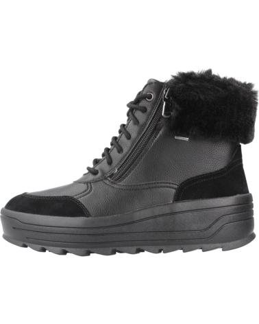 GEOX D MILLEINY B ABX C9999 BLACK ANKLE BOOTS WITH FAUX FUR AND AMPHIBIOX TECHNOLOGY C9999