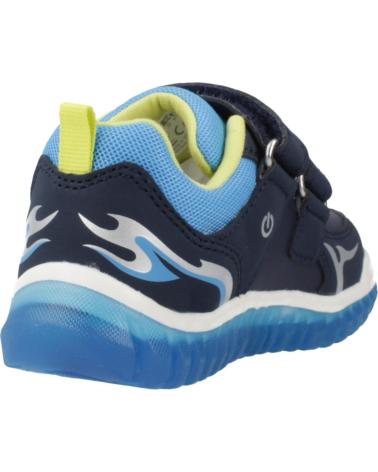BASKETS GEOX B LIGHTYLOO C4478 À VELCRO ET SEMELLE TRANSPARENTE - BLEU C4478