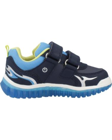 BASKETS GEOX B LIGHTYLOO C4478 À VELCRO ET SEMELLE TRANSPARENTE - BLEU C4478