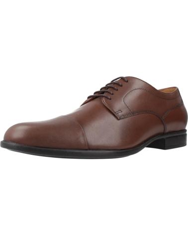 GEOX U IACOPO C6001 - BROWN BREATHABLE LACE-UP SHOES C6001