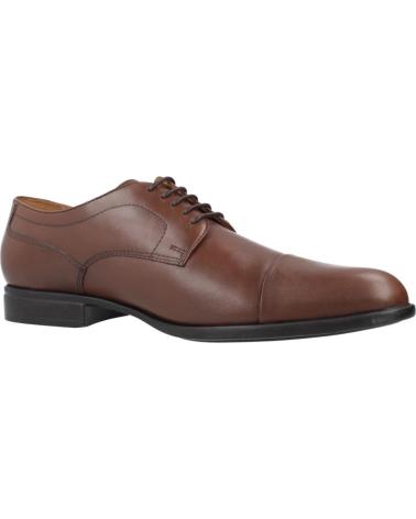 GEOX U IACOPO C6001 - BROWN BREATHABLE LACE-UP SHOES C6001